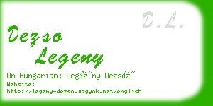 dezso legeny business card